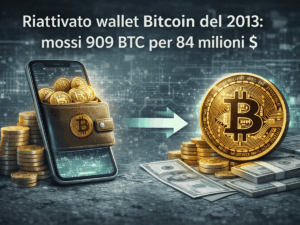 Riattivato wallet Bitcoin del 2013: mossi 909 BTC per 84 milioni $