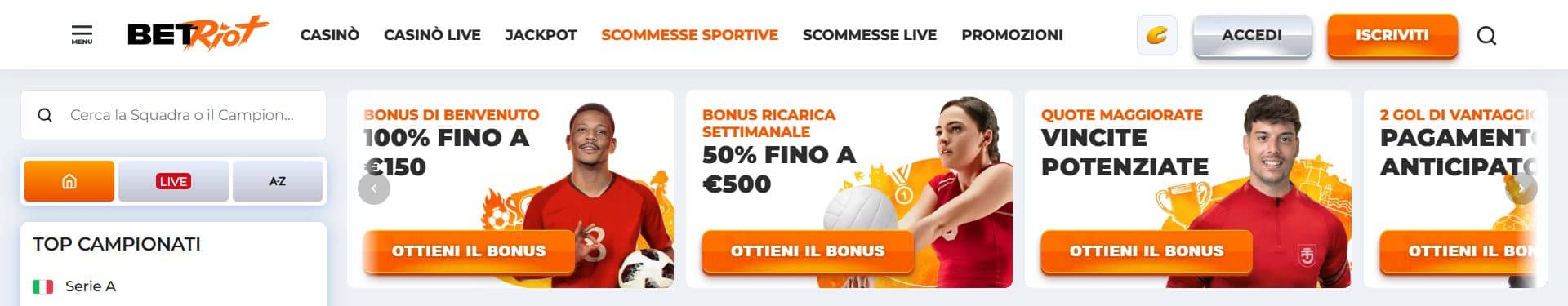 betriot bookmaker straniero con i migliori bonus