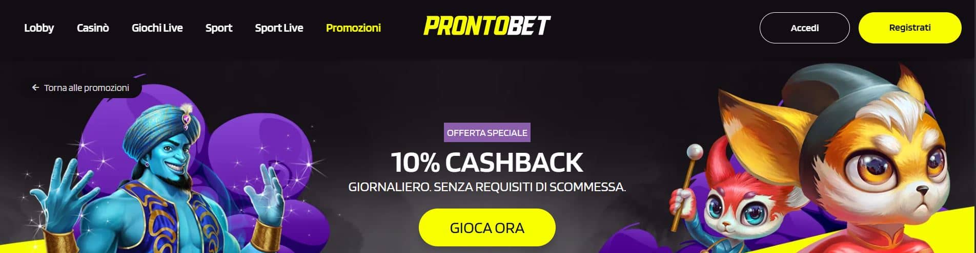 ProntoBet: promozione Non Stop Drops senza documento e senza deposito