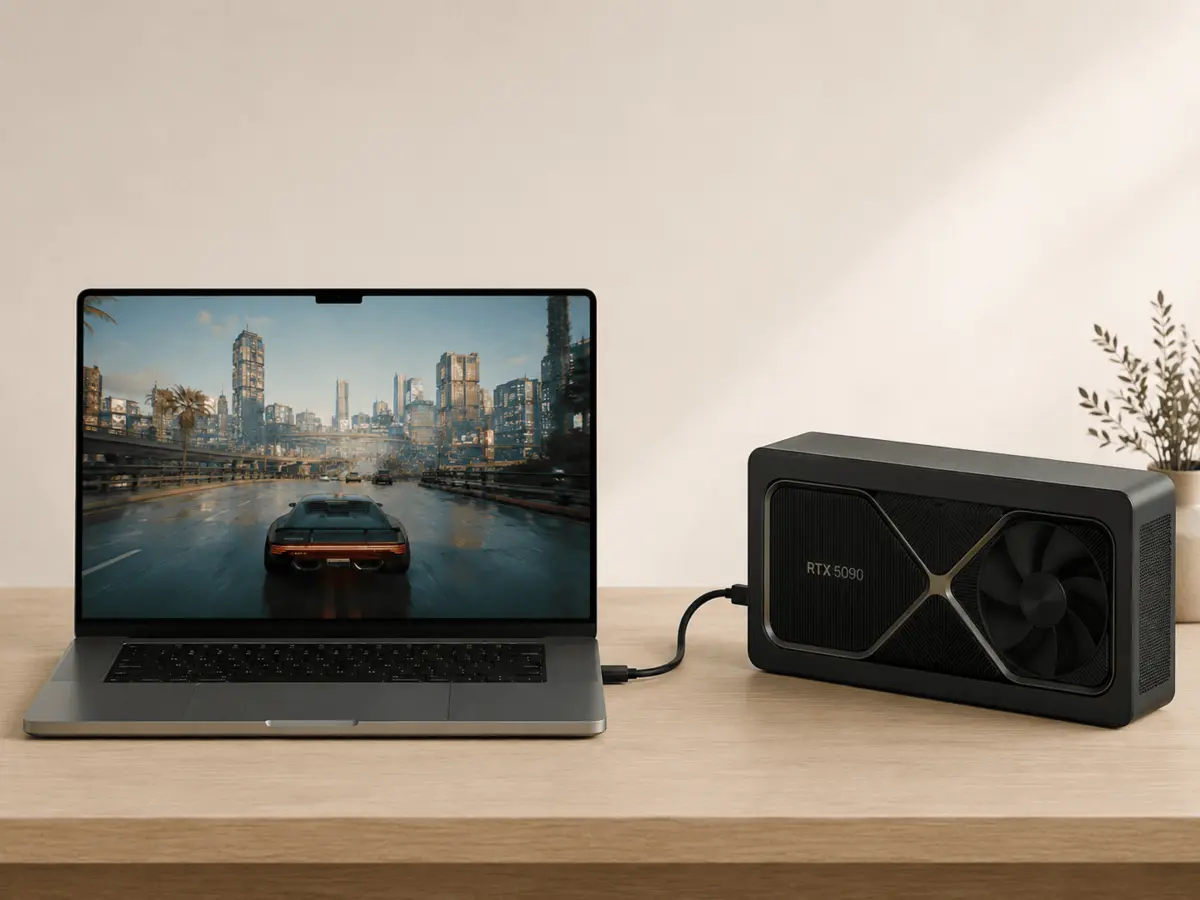 MacBook Pro M5 Max con RTX 5090 supera 100 FPS in Cyberpunk 2077