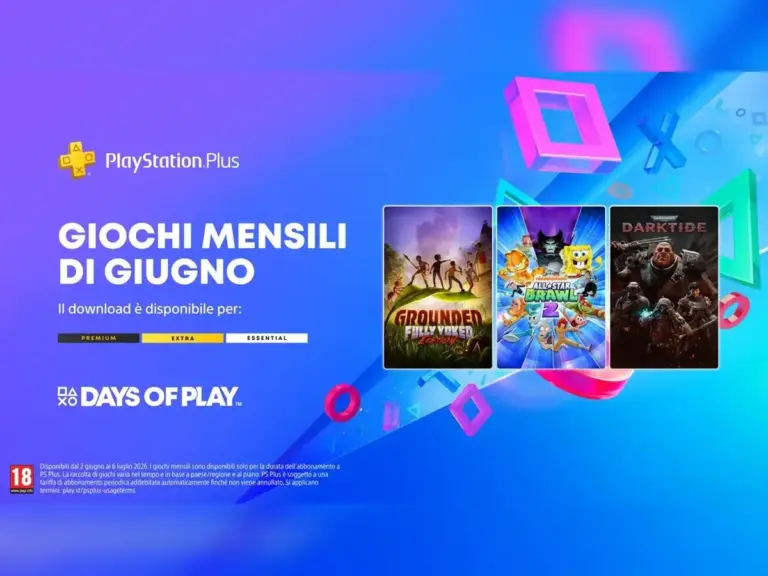 PS Plus giugno 2026 Sony annuncia Grounded, Darktide e Nickelodeon All-Star Brawl 2